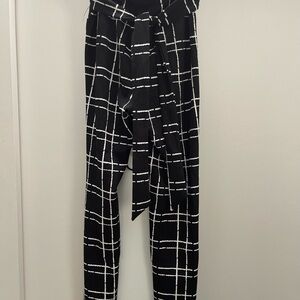 SHEIN Black with White Lined Trousers
